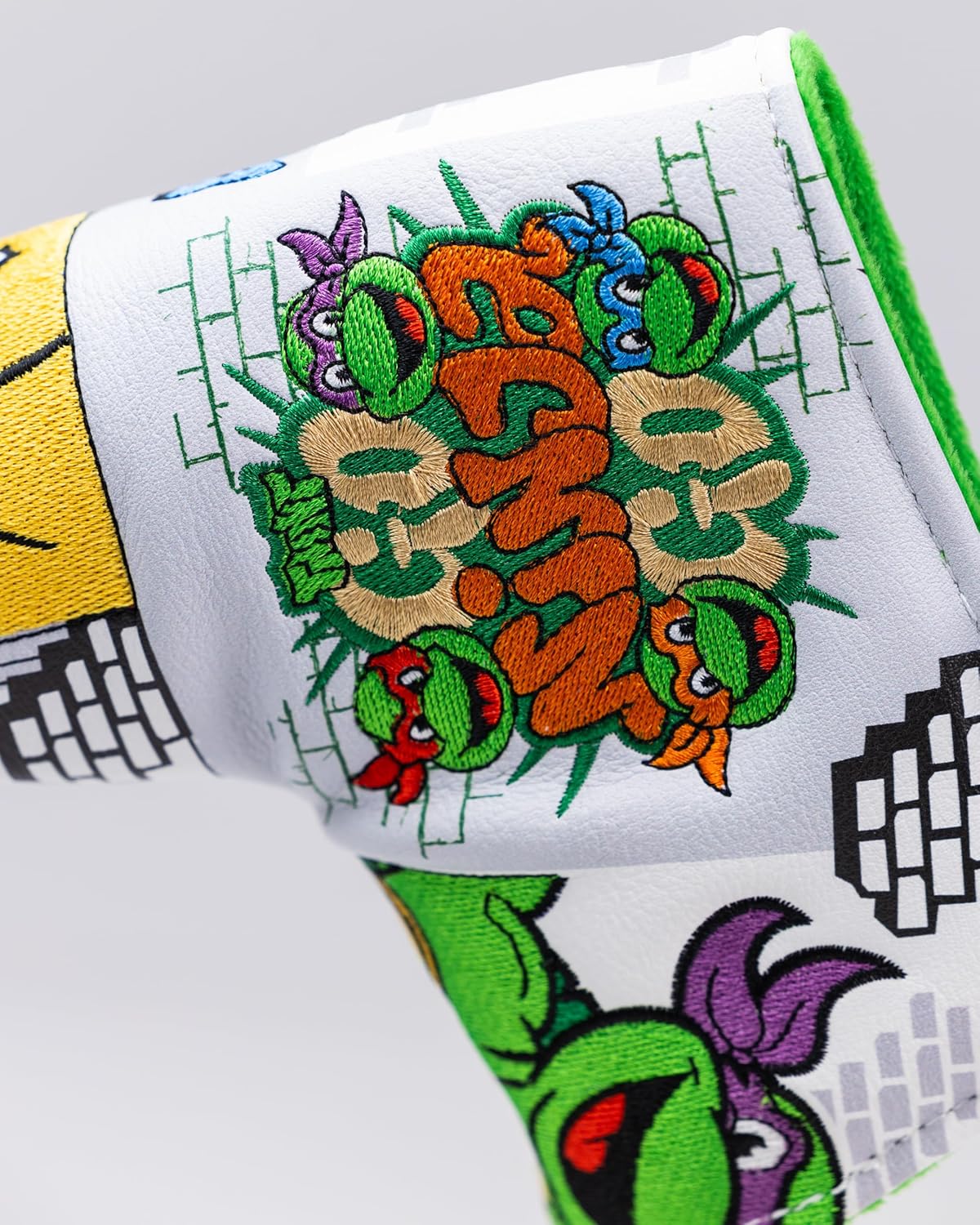 Pins & Aces TMNT Head Cover - Premium, Hand-Made Leather Headcover - Teenage Mutant Ninja Turtle Comic Strip, Tour Quality Golf Club Cover - Style and Customize You Golf Bag