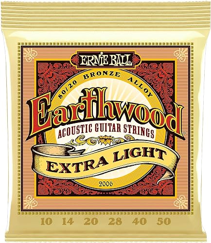 Ernie Ball Earthwood Acoustic Guitar Strings, 10-50 Extra Light Gauge
