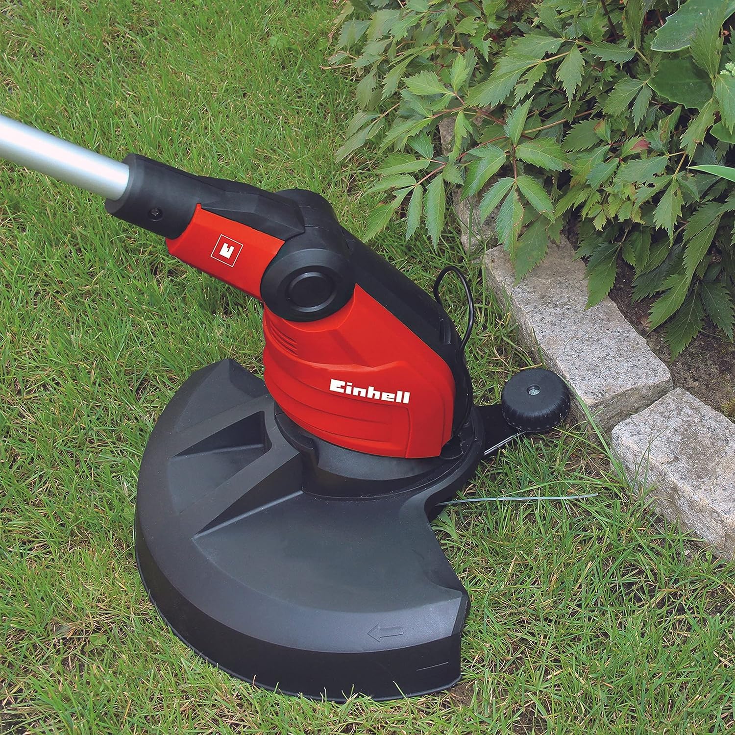 Einhell Recortabordes eléctrico GC-ET 4530 (Cabezal del Motor con 4 Posiciones de inclinación y rotación de 180 °, Mango de Aluminio telescópico Extensible Continuo, Protector de Flores)