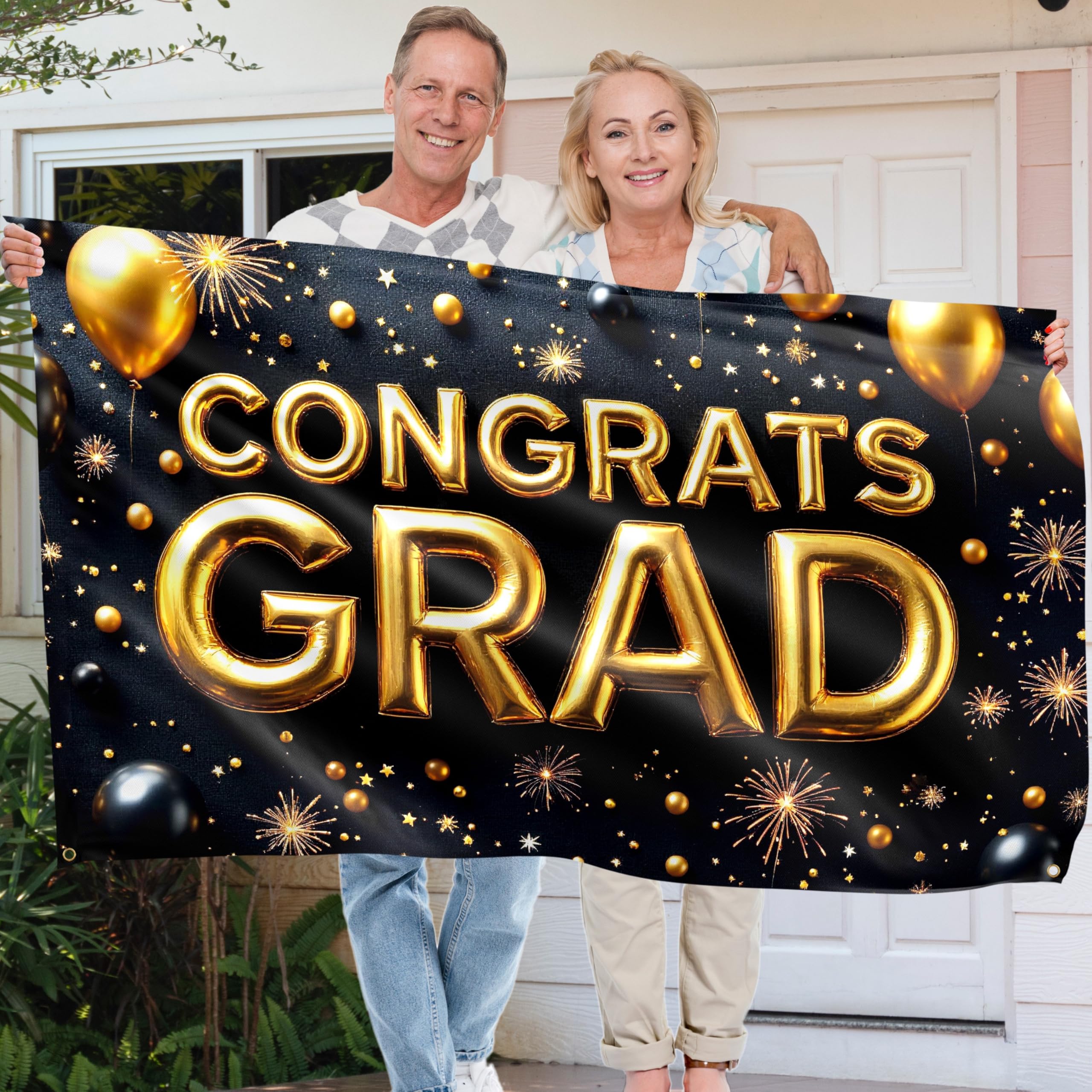 Congrats Grad Banner, Graduation Decorations 5x3ft, Congratulations Banner, Well Done, We Are So Proud of You - Image 5