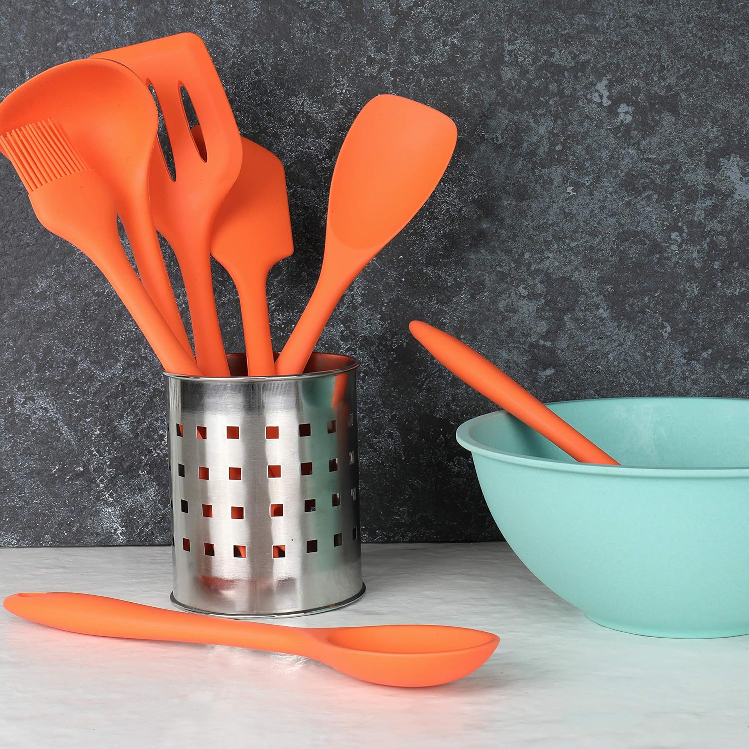 Chef Craft Premium Silicone Kitchen Tool and Utensil Set, 5 Piece, Orange : Everything Else