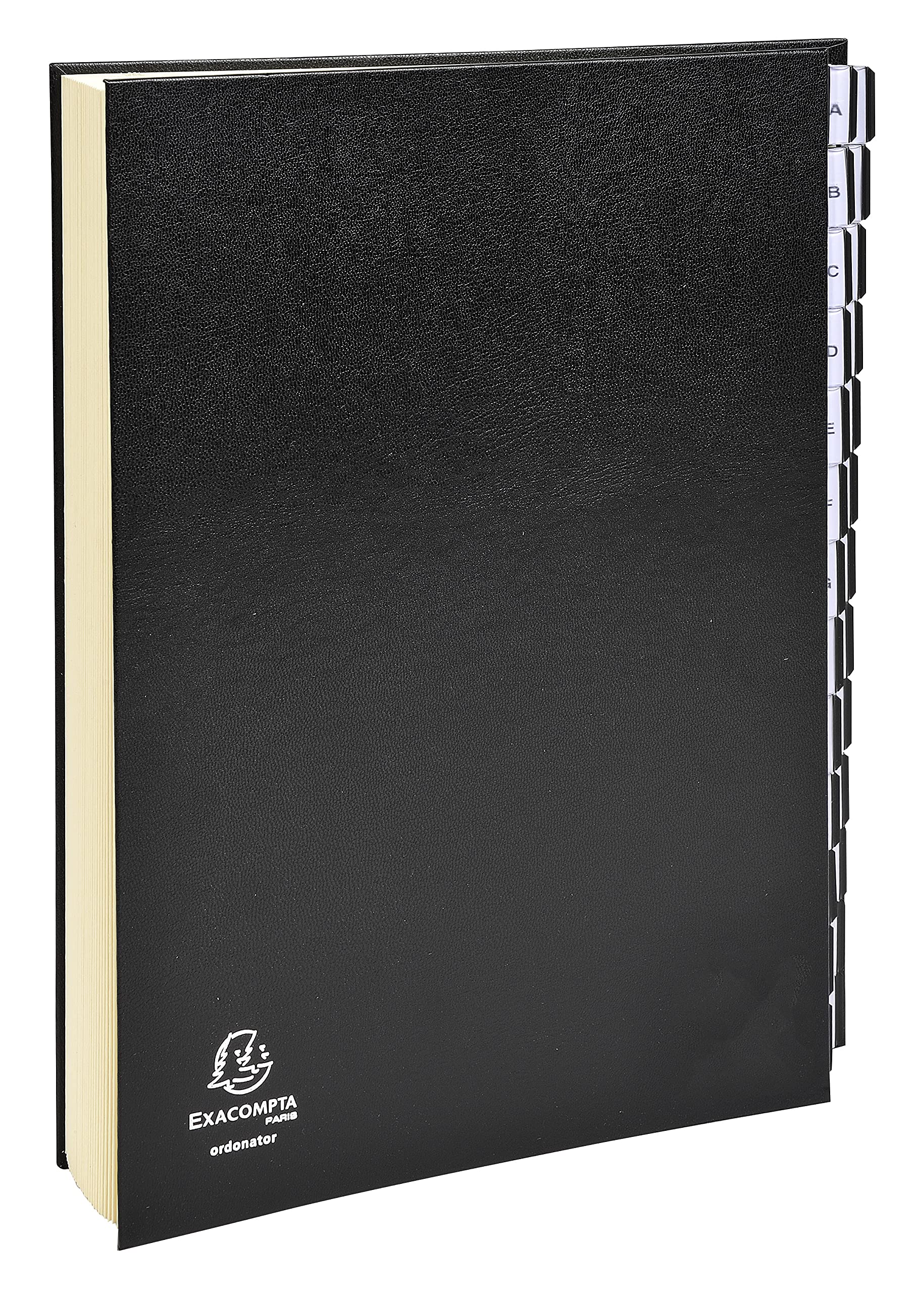 Exacompta - 621265E - 1 clasificador Ordonator - lomo extensible - pestañas de plástico - tapa dura - 26 compartimentos alfabéticos de la A a la Z - tamaño 25x33 cm - para A4 - color negro