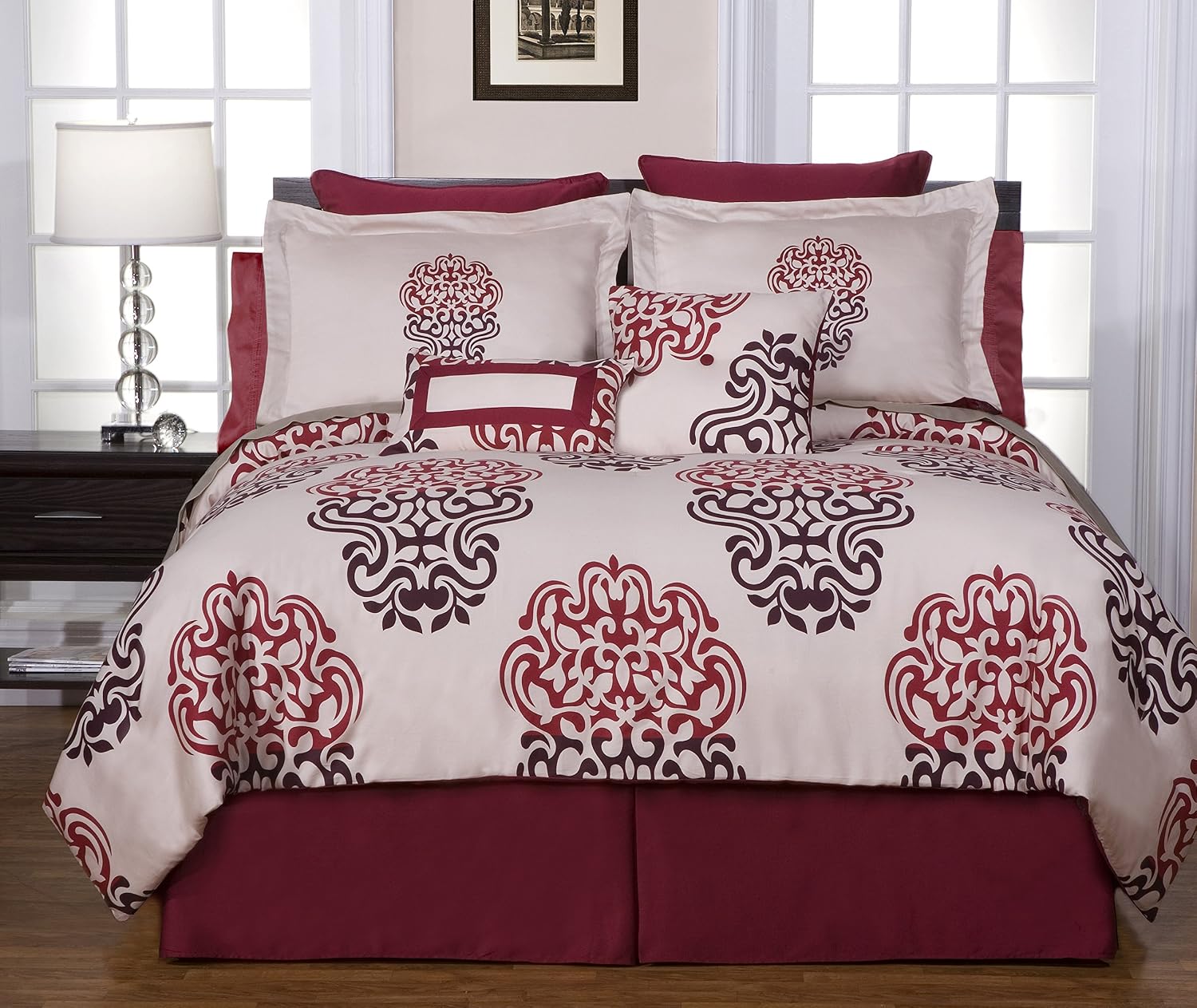 Pointehaven Printed 300 TC 2-Piece 100-Percent Combed Cotton Duvet Set, Cherry Blossom, Twin