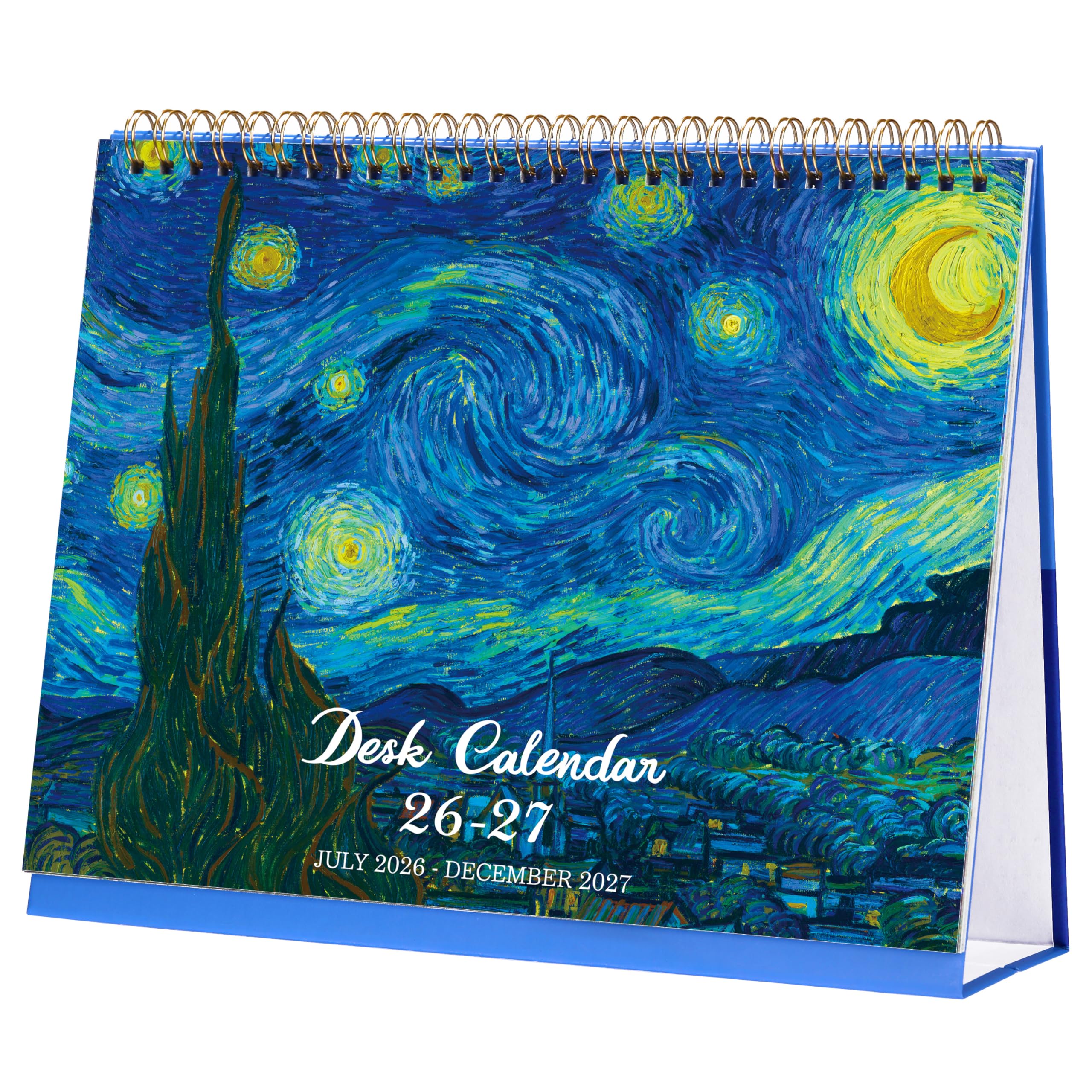BooQool 2025 Desk Calendar - JAN 2025 - Dec 2025, Standing Flip Desktop Calendar 2025, 12 Months Desktop Calendar, 9.8" x 8.3", Thick Paper