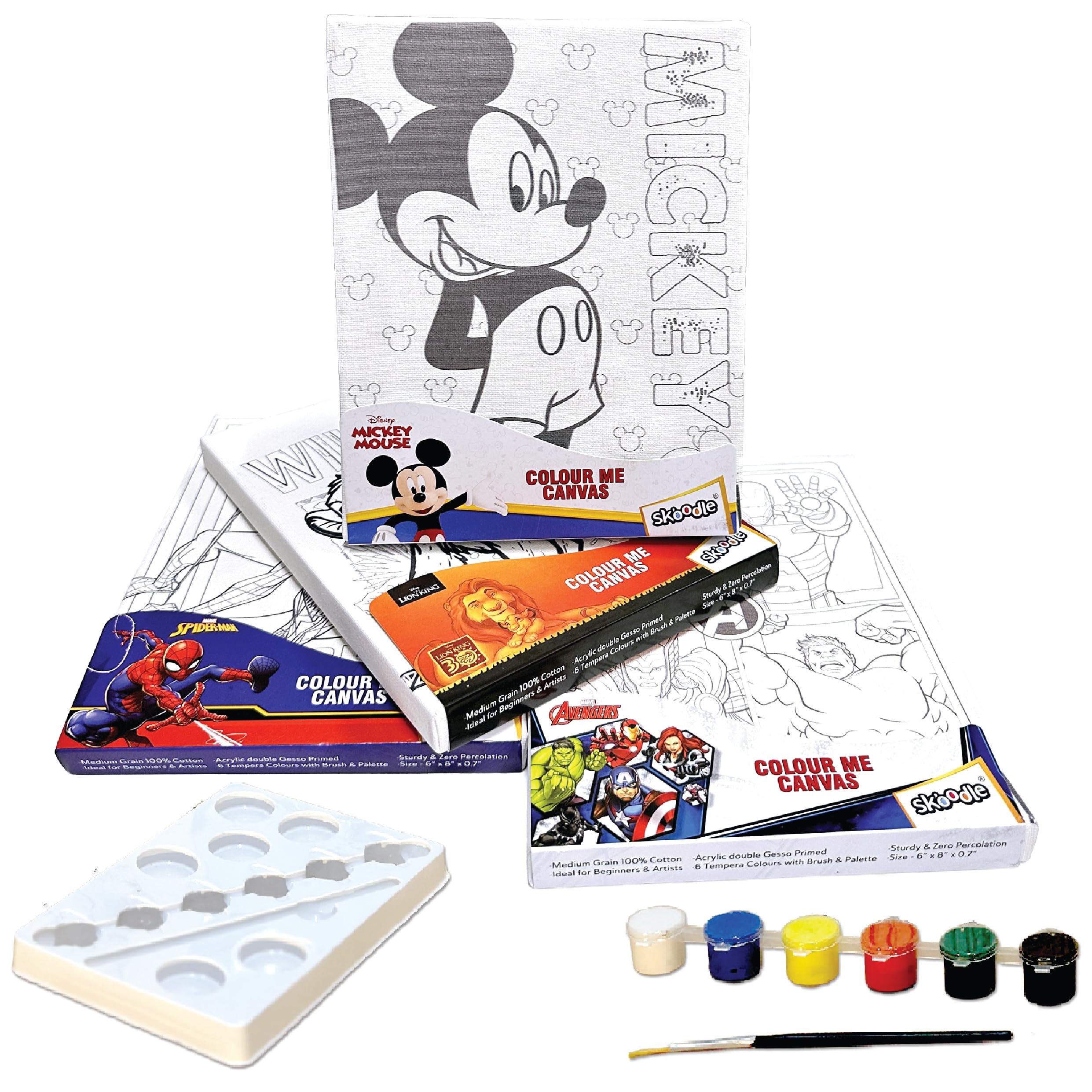 Buy SKOODLE Set of 4 Colour Me Canvas Painting Kit of Disney