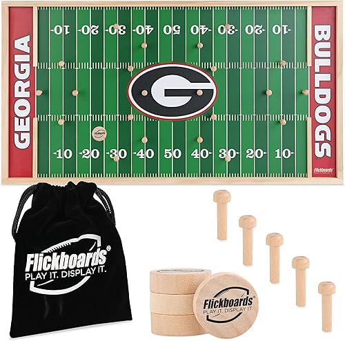 Flickboards Juego de fiesta y decoración deportiva 2 en 1 con licencia oficial de Georgia Bulldogs, apto para 2 jugadores, para interiores y