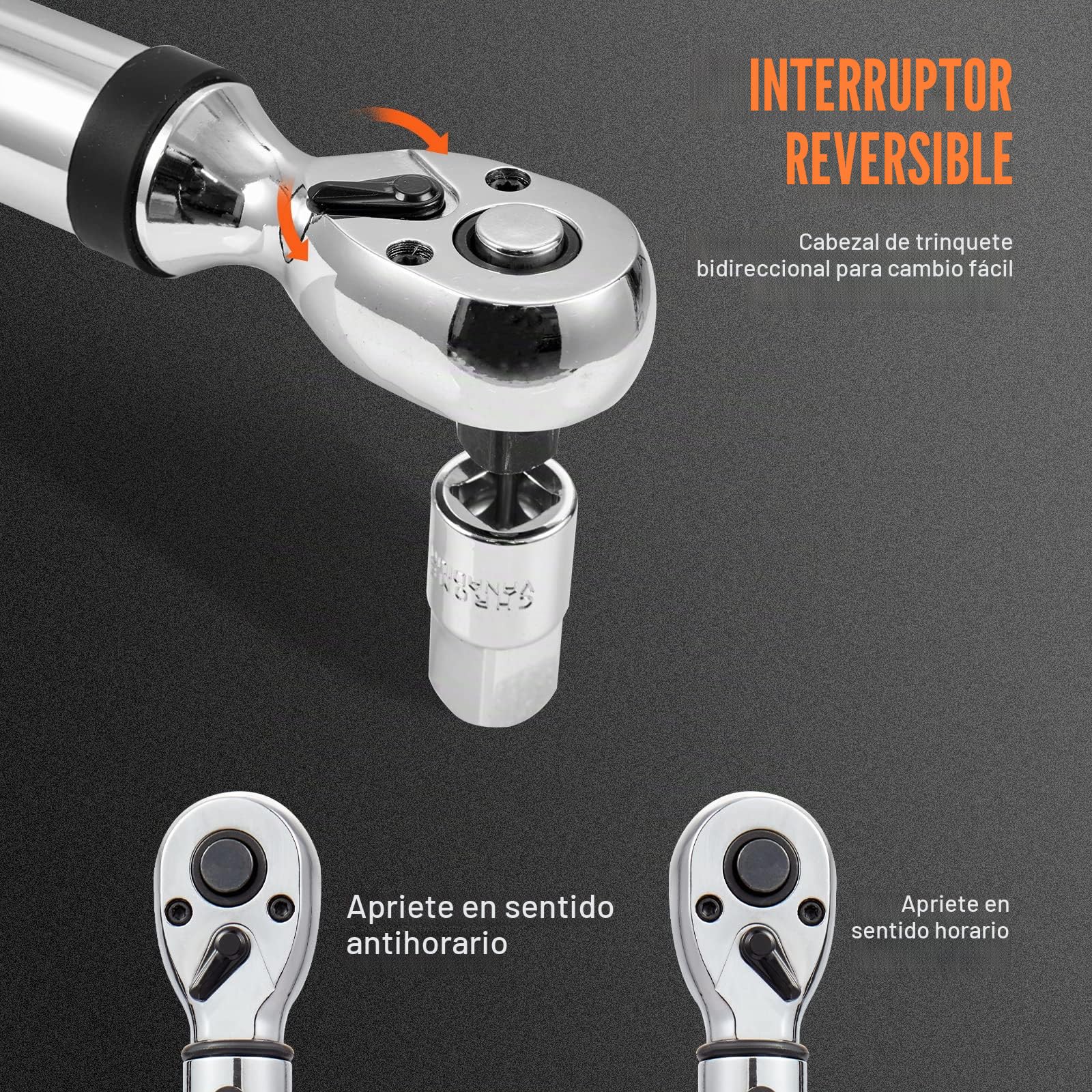 VEVOR Llave dinamométrica digital, llave dinamométrica electrónica de accionamiento de 3/8 pulgadas, kit de llave dinamométrica de 1.1-11.3 m.lb/5-50 n.m, rango de torsión preciso a ± 2%, juego de
