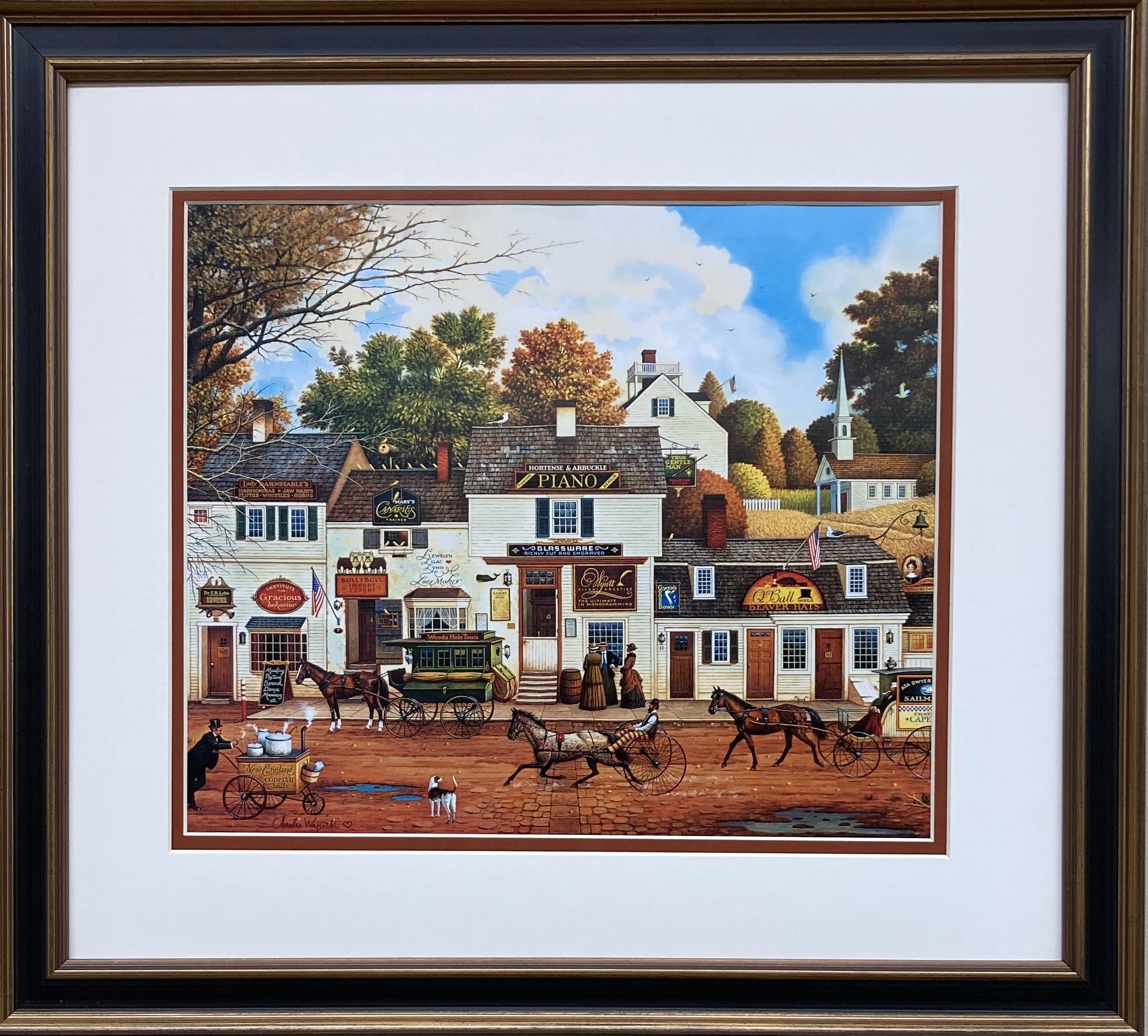 アメリカンカントリー額絵 Amazon.com: Charles Wysocki Old Cape Cod New FRAMED Art Americana