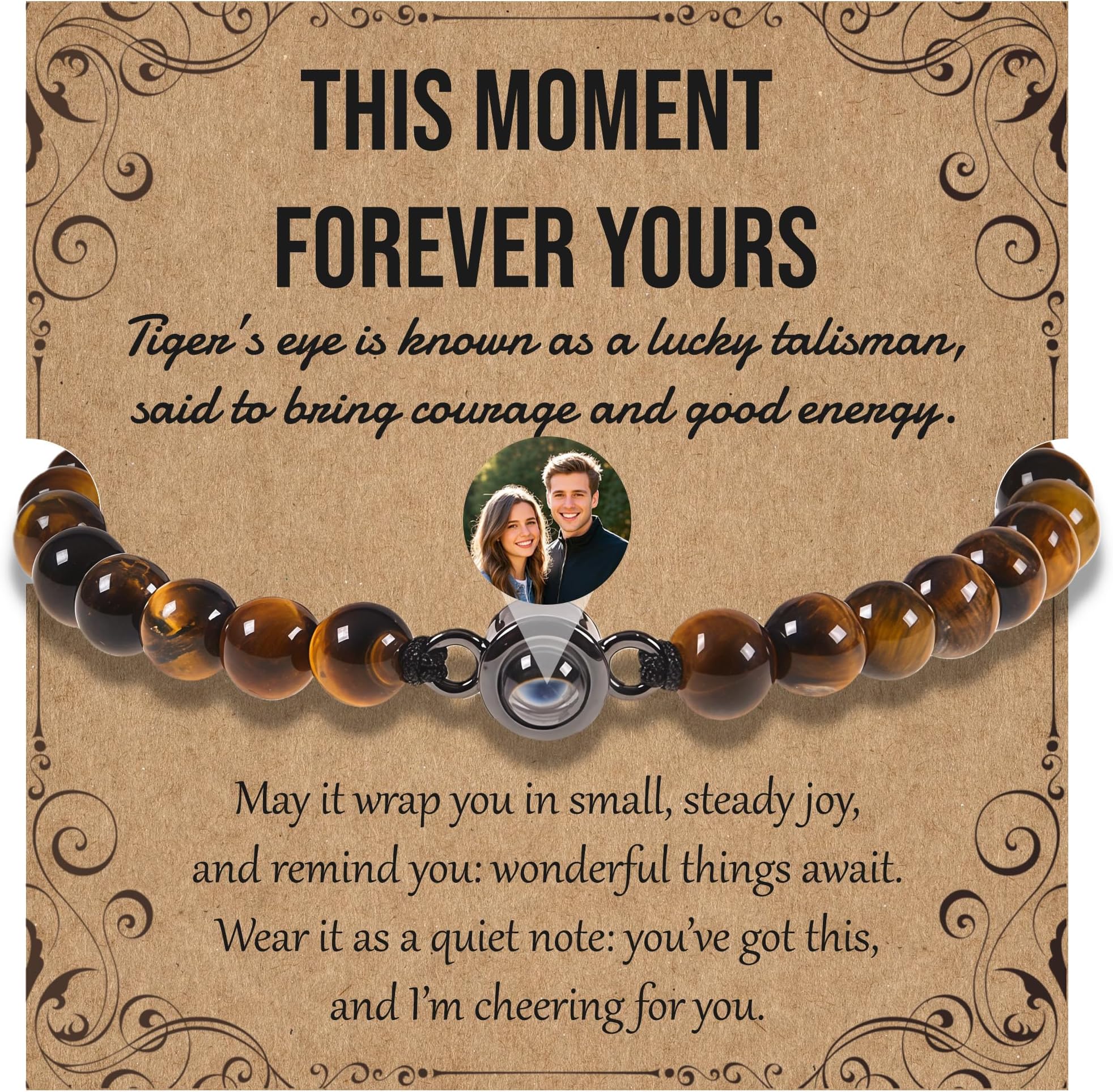 – Custom Bracelet with Picture Inside, Personalized Photo Projection Bracelet, Adjustable Memorial Bracelet for Women Men, Personalized Photo Gifts for Anniversary Birthday Valentines Day