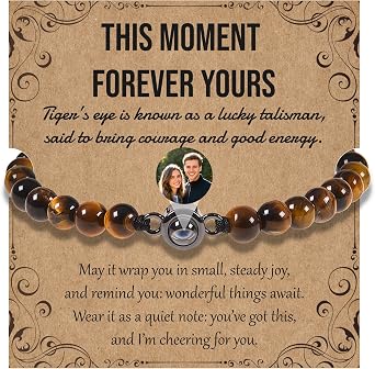Custom Bracelet with Picture Inside, Personalized Photo Projection Bracelet, Adjustable Memorial Bracelet for Women Men, Personalized Photo Gifts for Anniversary Birthday Valentines Day