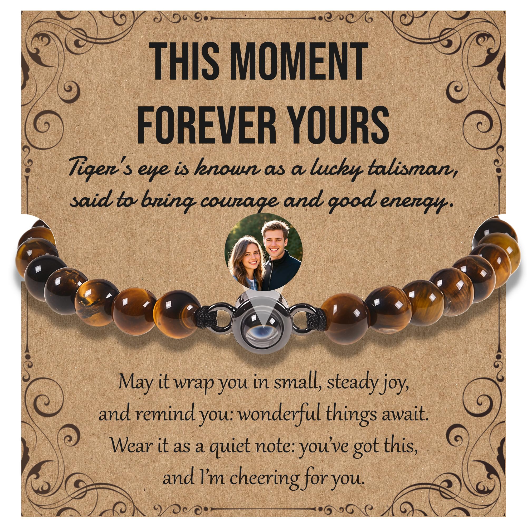 Custom Bracelet with Picture Inside, Personalized Photo Projection Bracelet, Adjustable Memorial Bracelet for Women Men, Personalized Photo Gifts for Anniversary Birthday Valentines Day