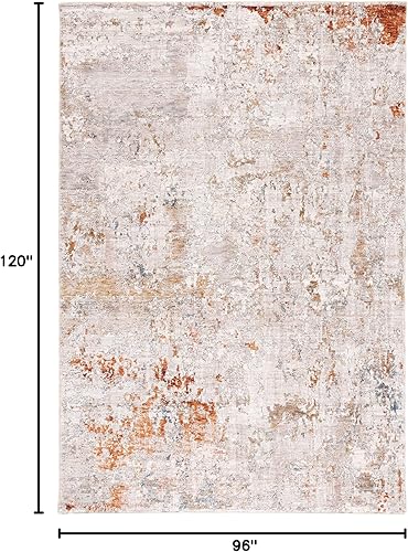 Miniatura 8 de Safavieh Limitee Collection - Alfombra de área de 8 x 10 pies, beige y beige, moderno diseño abstracto de flecos, no desprende pelusa y de fácil