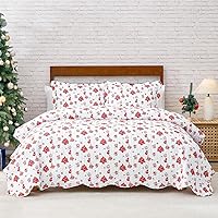 Vista 1 de EHEYCIGA Juego de edredón de Navidad tamaño Queen con estampado de árbol de Navidad, juego de ropa de cama reversible de 3 piezas, colcha ligera