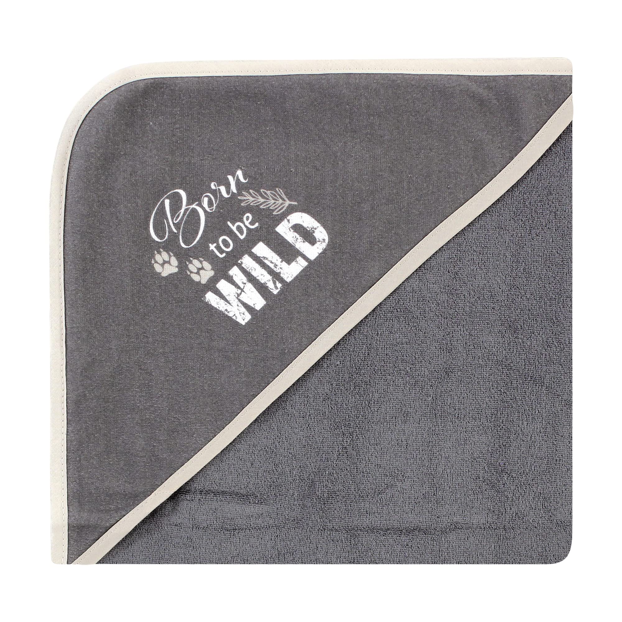Hudson Baby Unisex Baby Cotton Rich Hooded Towels, Vintage Safari, One Size