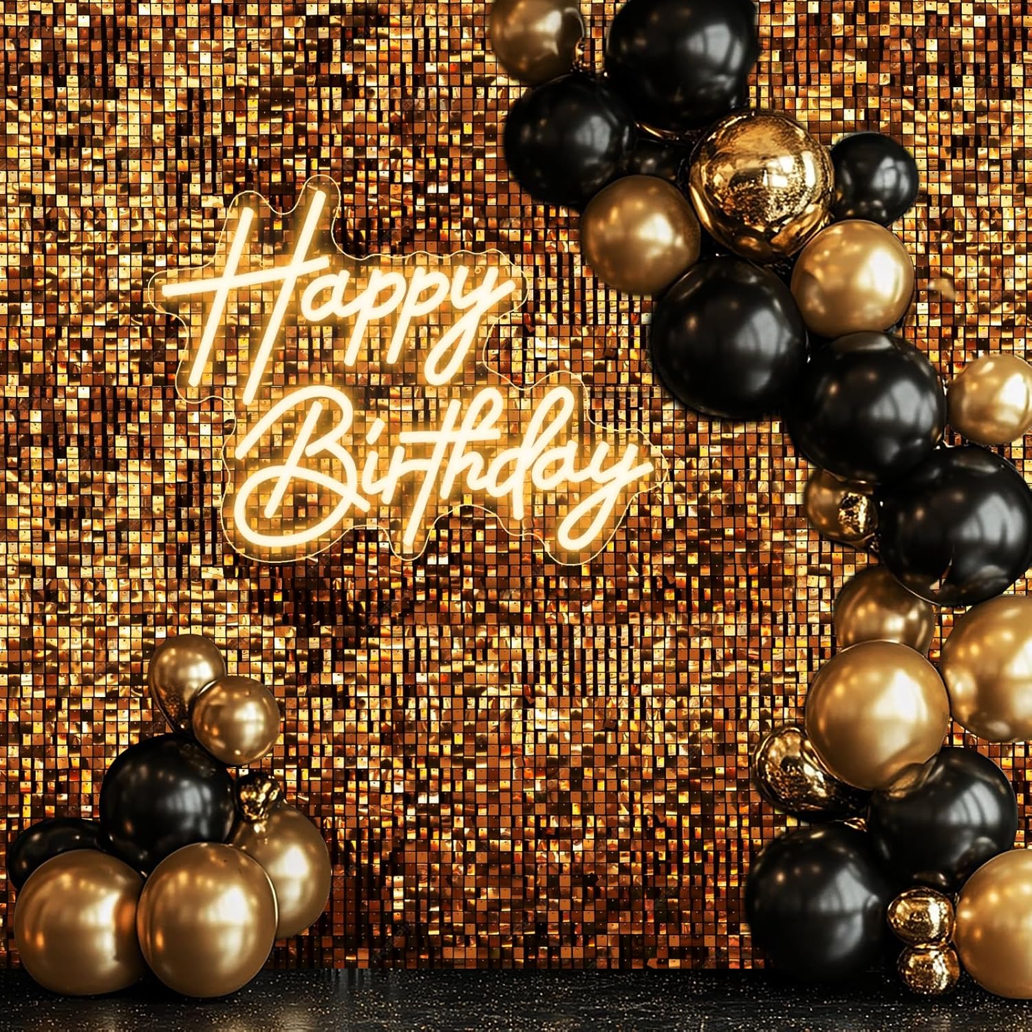 Happy Birthday Neon Sign 15.7" x 11.8", Neon Happy Birthday Sign for Backdrop with Dimmable Switch, Birthday Light Up Sign Party Decoration (Warm White)