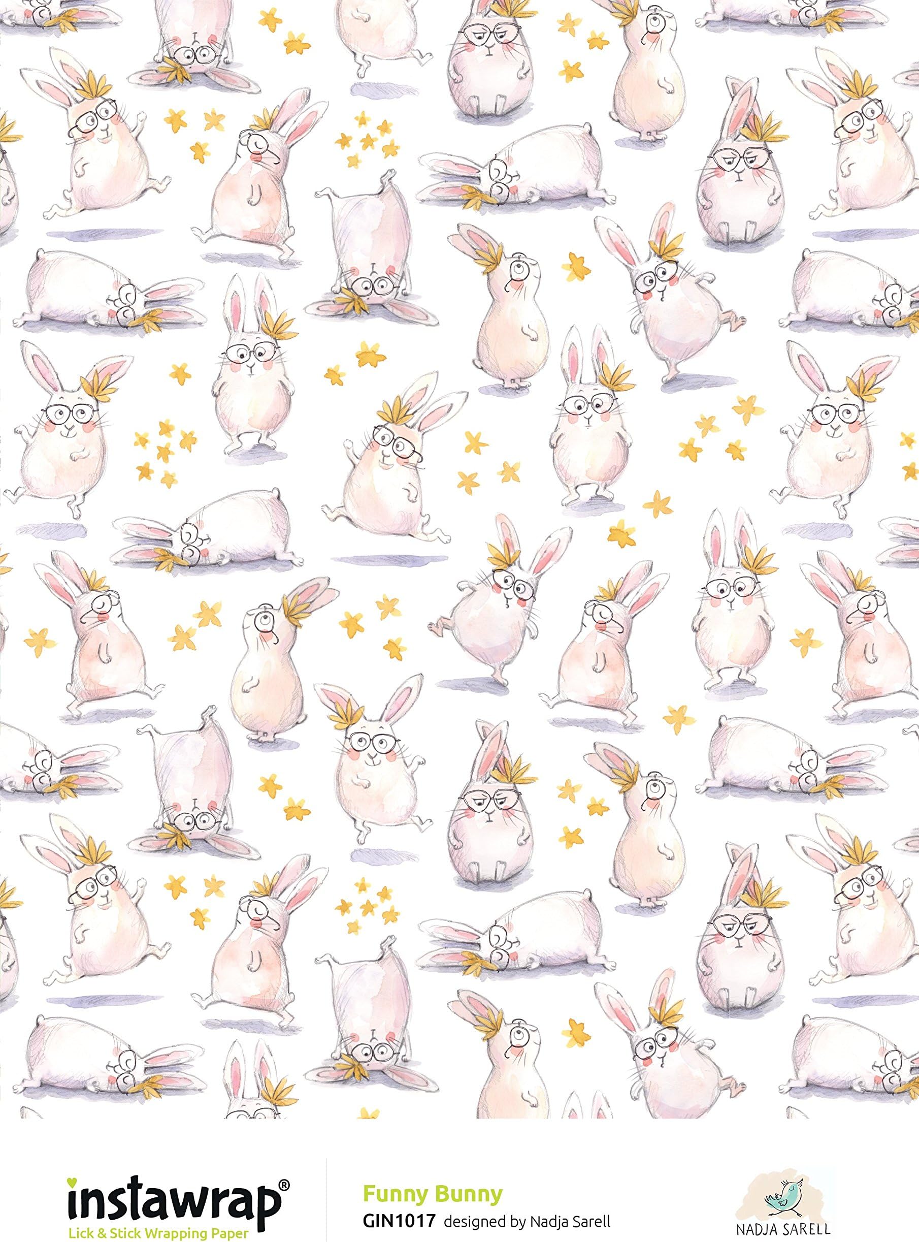 Instawrap Lick & Stick "Funny Bunny" Wrapping Paper