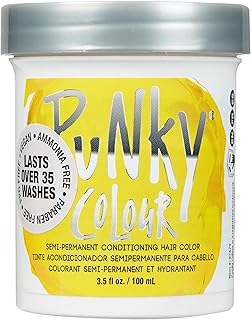 Punky Bright Yellow Semi Permanent Hair Color - Vegan & Cruelty-Free Conditioning Hair Dye, Lasts Up to 35 Washes, 3.5 fl oz