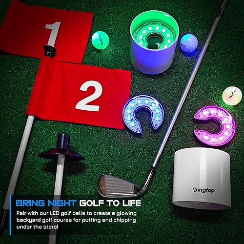 Miniatura 7 de KINGTOP Luz LED para hoyo de golf con lente antirreflejos - Operada a pilas, luces de taza de golf que brillan en la oscuridad, ideal para golf