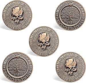 Memento Mori Moneta Bronzo Placcato Stoico Medaglia EDC Sfida Collezione Di Mone