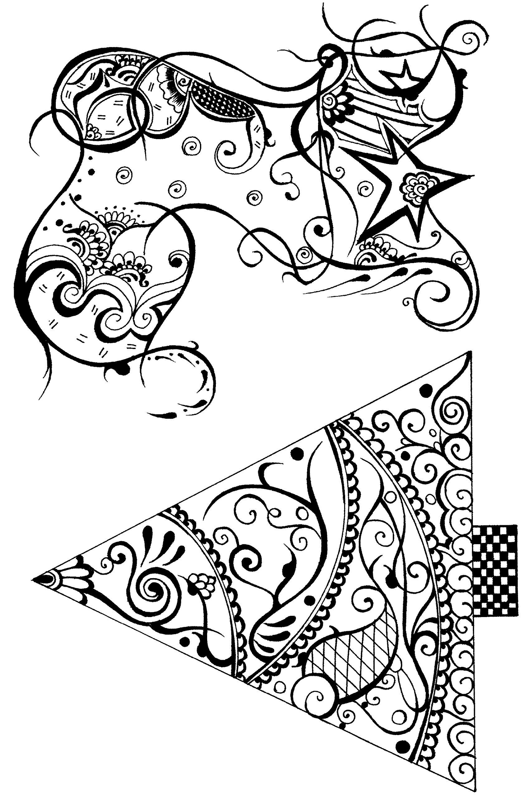 Dali Art Henna Stocking and Christmas Tree Clear Stamp