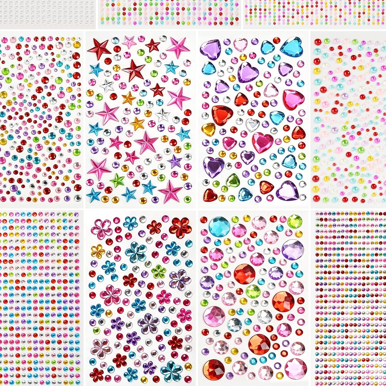 3982 Pieces Self Adhesive Jewels ，Stick on gems