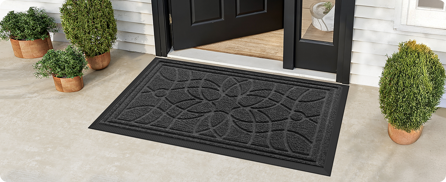 Zerbino In Silicone 43x75 Cm Grigio - Antiscivolo, Assorbente, Lavabile In Lavatrice Per Ingresso Esterno/Interno