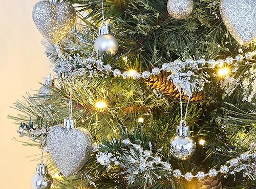 Miniatura 31 de Christmas Concepts® 0.315 x 2.362 in Baby Pink Glitter Corazón en forma de árbol de Navidad Adornos Rosa,