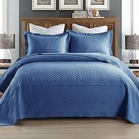 Vista 33 de MarCielo Juego de edredón de 3 piezas 100% algodón, tamaño extragrande, colcha ligera bordada, estilo granja T0