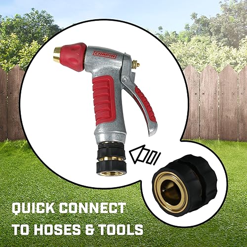 Miniatura 3 de Chapin International 6-9452 Conexiones hembra de conexión rápida, conector de manguera de jardín de latón y válvula de polietileno resistente, juego