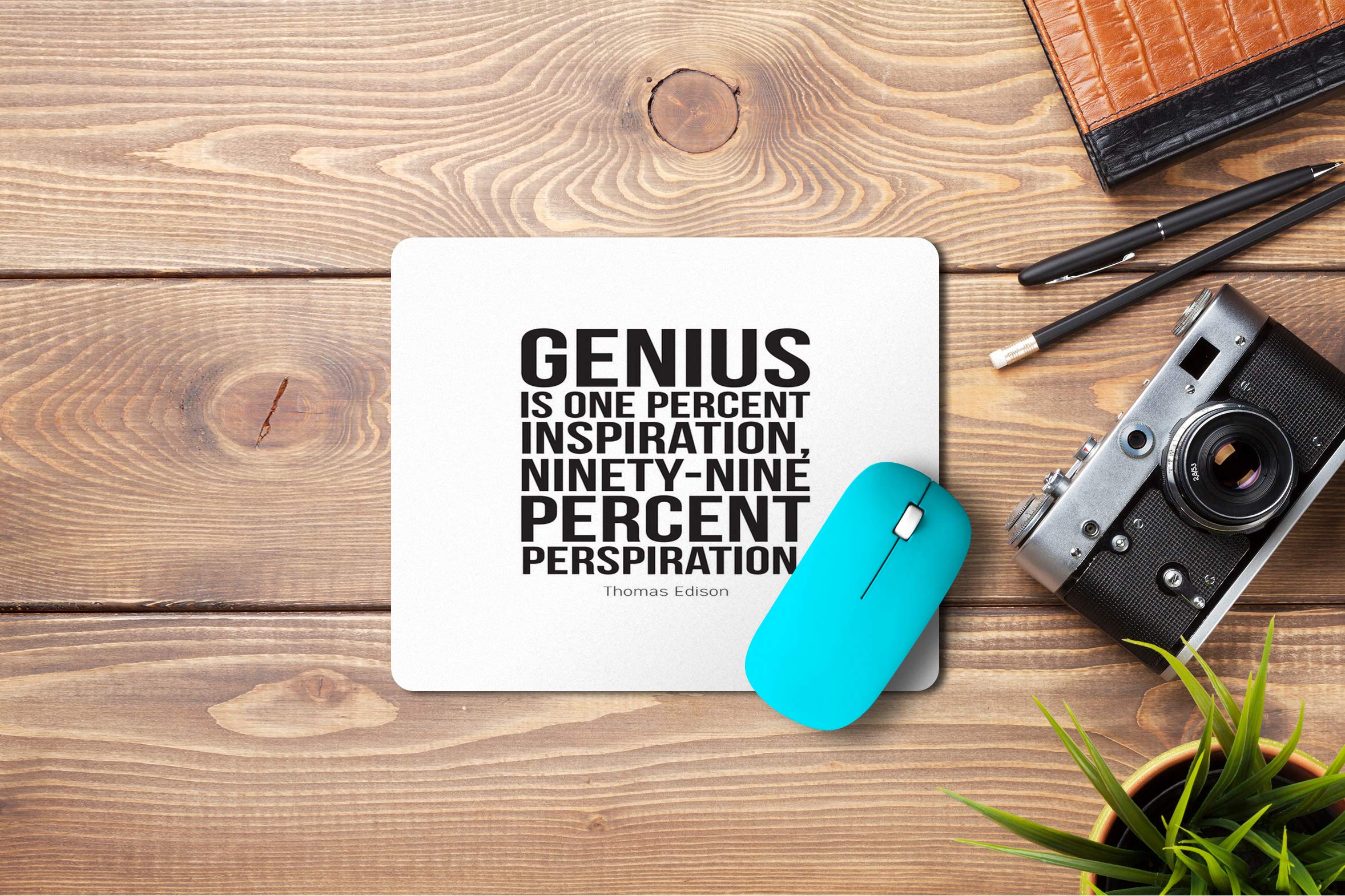 5 Ace mgenius is one Percent isd Printed Designer Premium Rubber Base Mouse pad for Laptop|Dekstop-7x8.5 Inches
