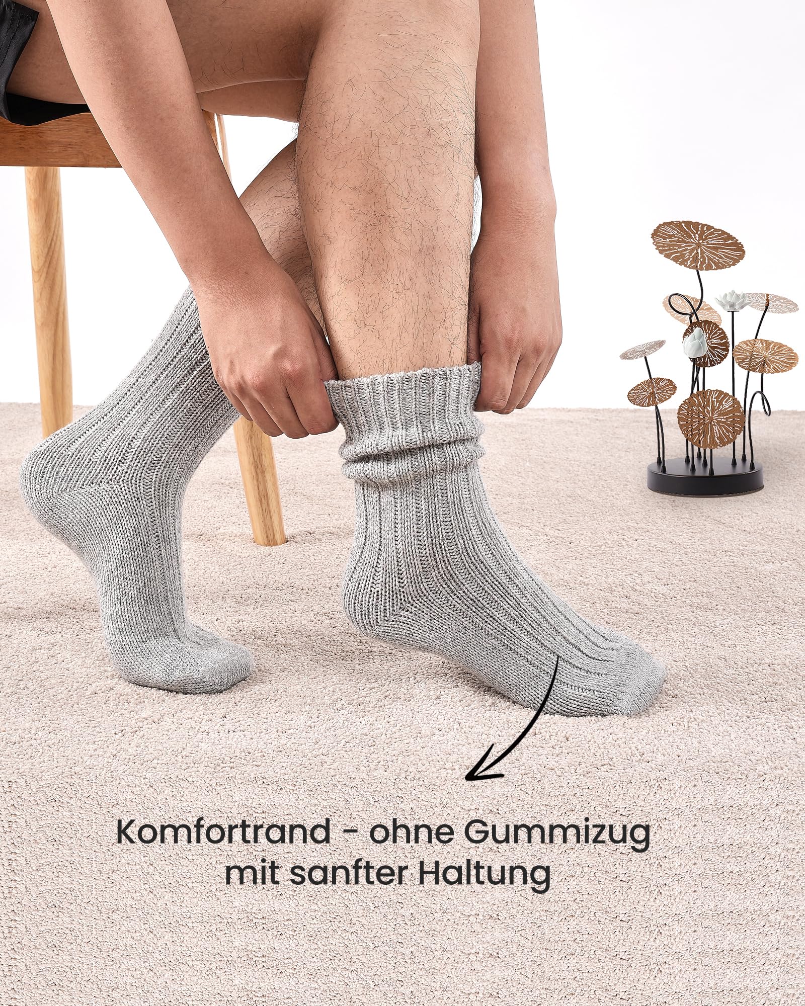 SockWaddles 4 Paia di Calzini di Alpaca Per Uomo e Donna, Calze Termici Traspiranti, Extra Caldi, Calzini Invernali Spessi con Lana D'Alpaca, Taglie 39-42 43-46