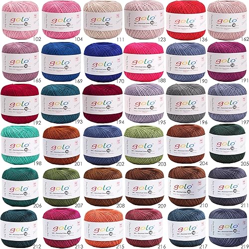 Miniatura 10 de golo Bolas de hilo de ganchillo de algodón tamaño 10 hilo de algodón coloreado para ganchillo verde claro D266