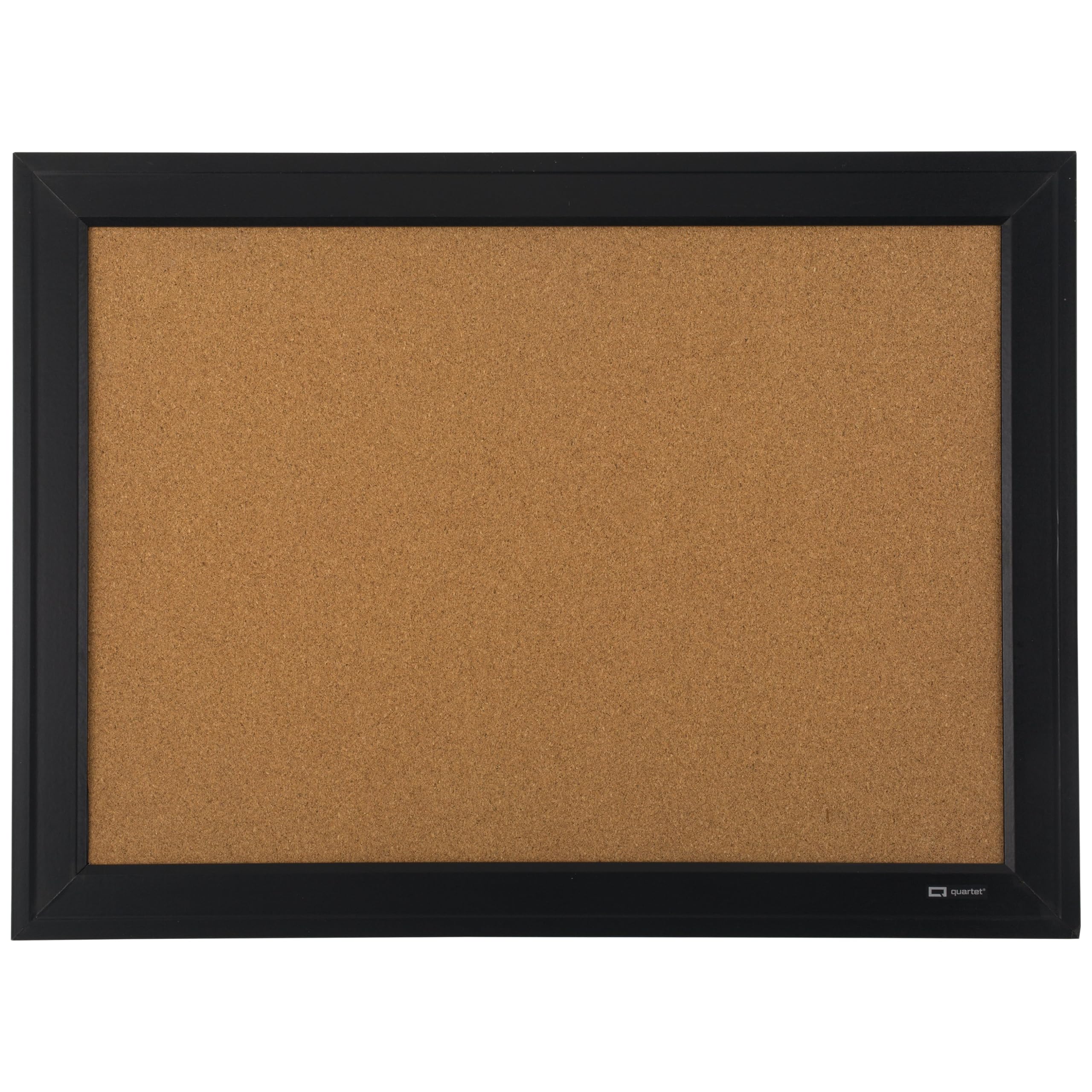 Quartet Pinnwand aus Kork, 43,2 x 58,4 cm, gerahmte Korktafel, schwarzer Rahmen, dekoratives Hänge-Pinnwand, perfekt für Büro und Heimdekoration, Heim-Schule, Nachrichtenbrett oder Sichttafel (79281)