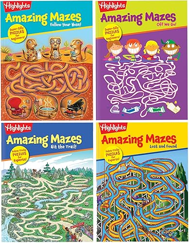 Destaca el paquete de 4 libros para principiantes y expertos de laberintos increíbles