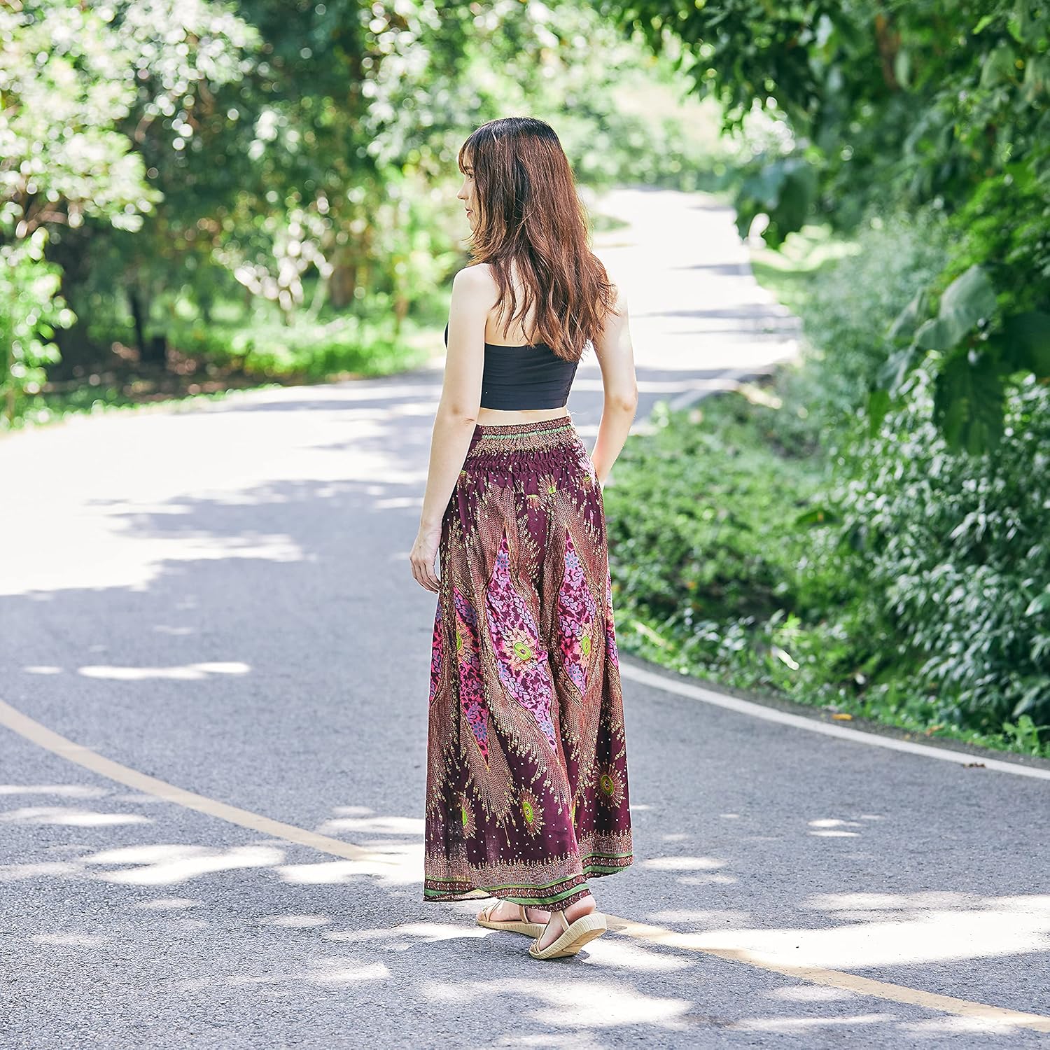 Lannaclothesdesign Palazzo Pants for Women Wide Leg Boho Harem Yoga Pants S M L XL Sizes - Image 5