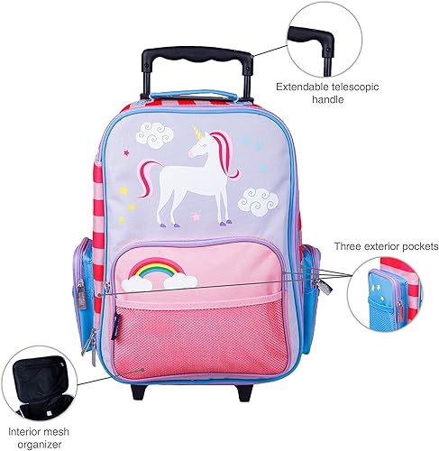 Miniatura 4 de Wildkin Maleta con ruedas para niños, tamaño de mano para la escuela y viajes nocturnos - Unicornio
