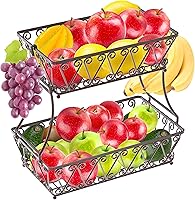 Vista 8 de Simple Houseware - Frutero de 2 niveles para encimera, bronce