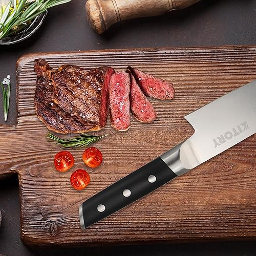 Miniatura 7 de Kitory Cuchillo de chef de 8 pulgadas, cuchillo de cocina Gyuto, picador profesional de espiga completa, acero forjado HC, mango ergonómico de