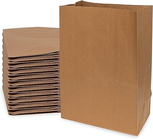 Prime Line Packaging Bolsas de papel kraft desechables, bolsas de almuerzo extra grandes para llevar golosinas, comestibles, panadería, aperitivos y