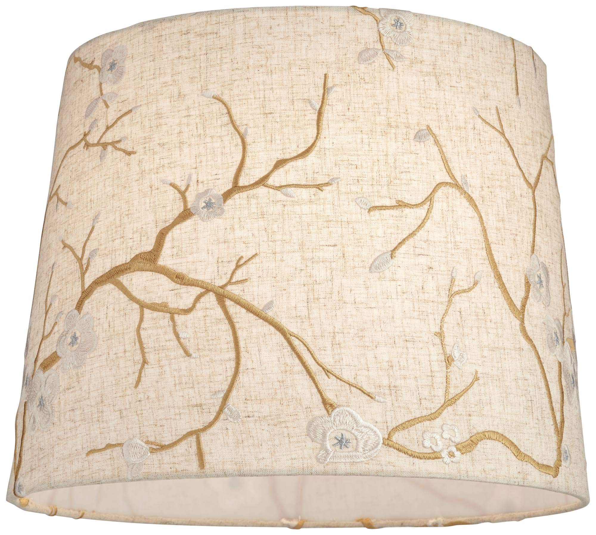 Springcrest 2-Pack Tapered Drum Lamp Shades 14x16x11 - Tropical Floral Pattern With Spider Fitting