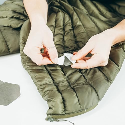 Miniatura 6 de GEAR AID Tenacious - Parches de reparación con forma hexagonal para fijar agujeros en chaquetas, tiendas de campaña, lluvia y equipo al aire libre,