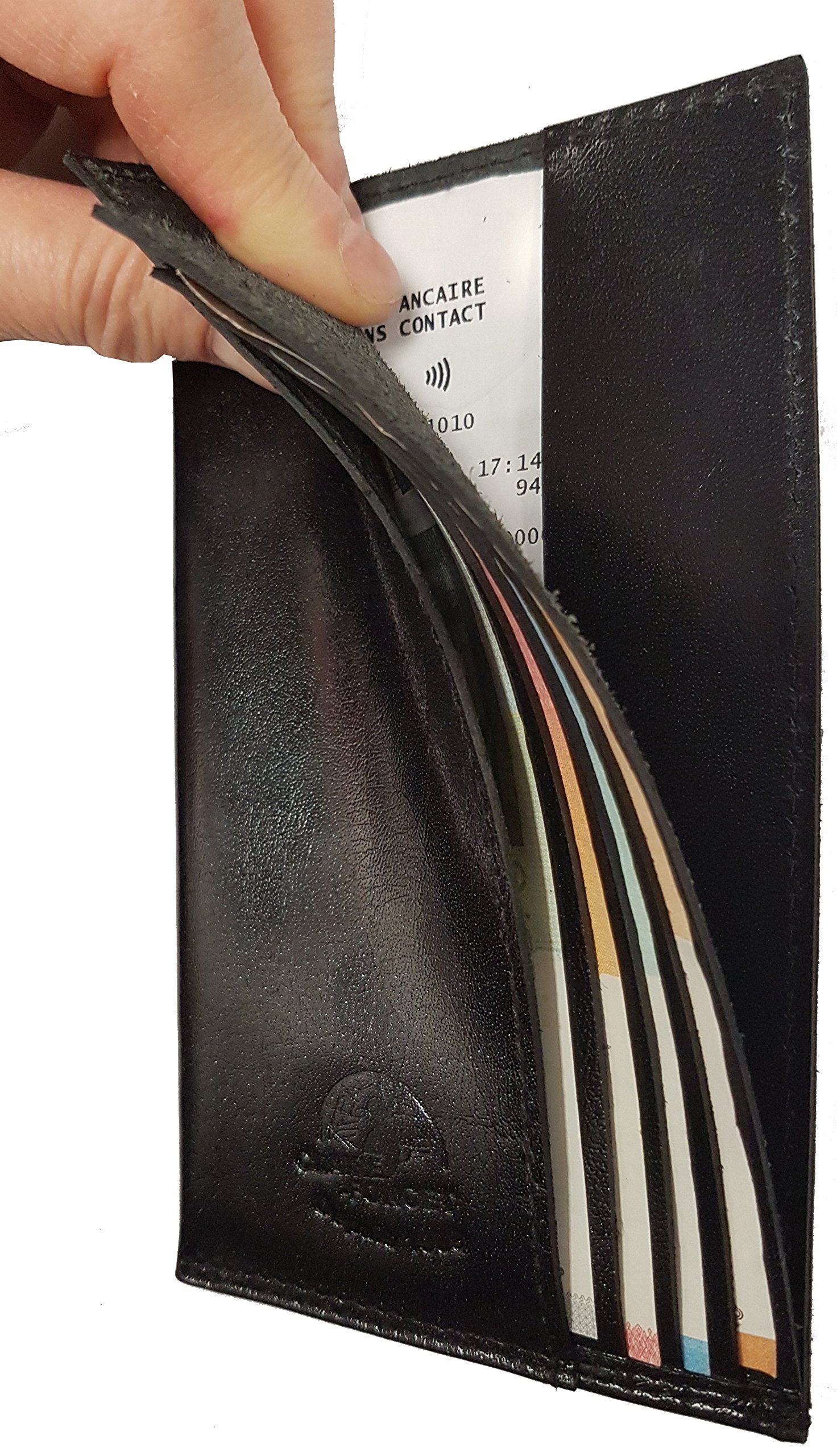 Portefeuille Serveur, Portefeuille Serveuse, Porte Billets en Véritable Cuir de Buffle Premium épais et Rigide Garçon de Café, Bar, Brasserie, Restaurants