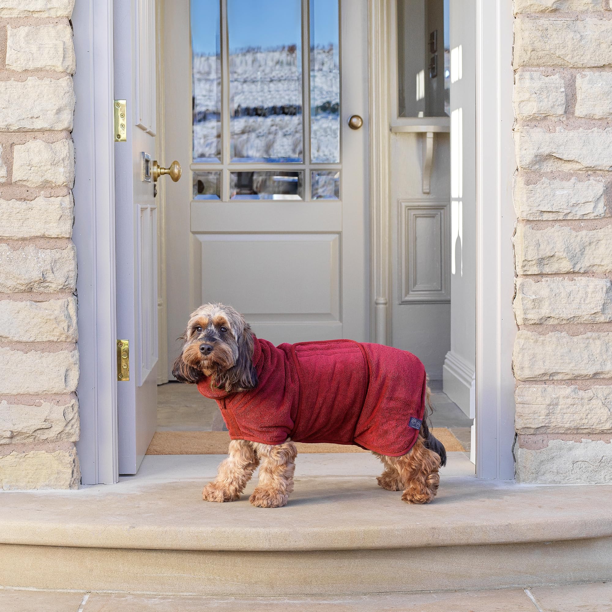 Lucky Paws® UK Dog Drying Coat, Luxurious Double Layer Dog Towel Robe, Dry Your Dogs in Minutes - Image 2