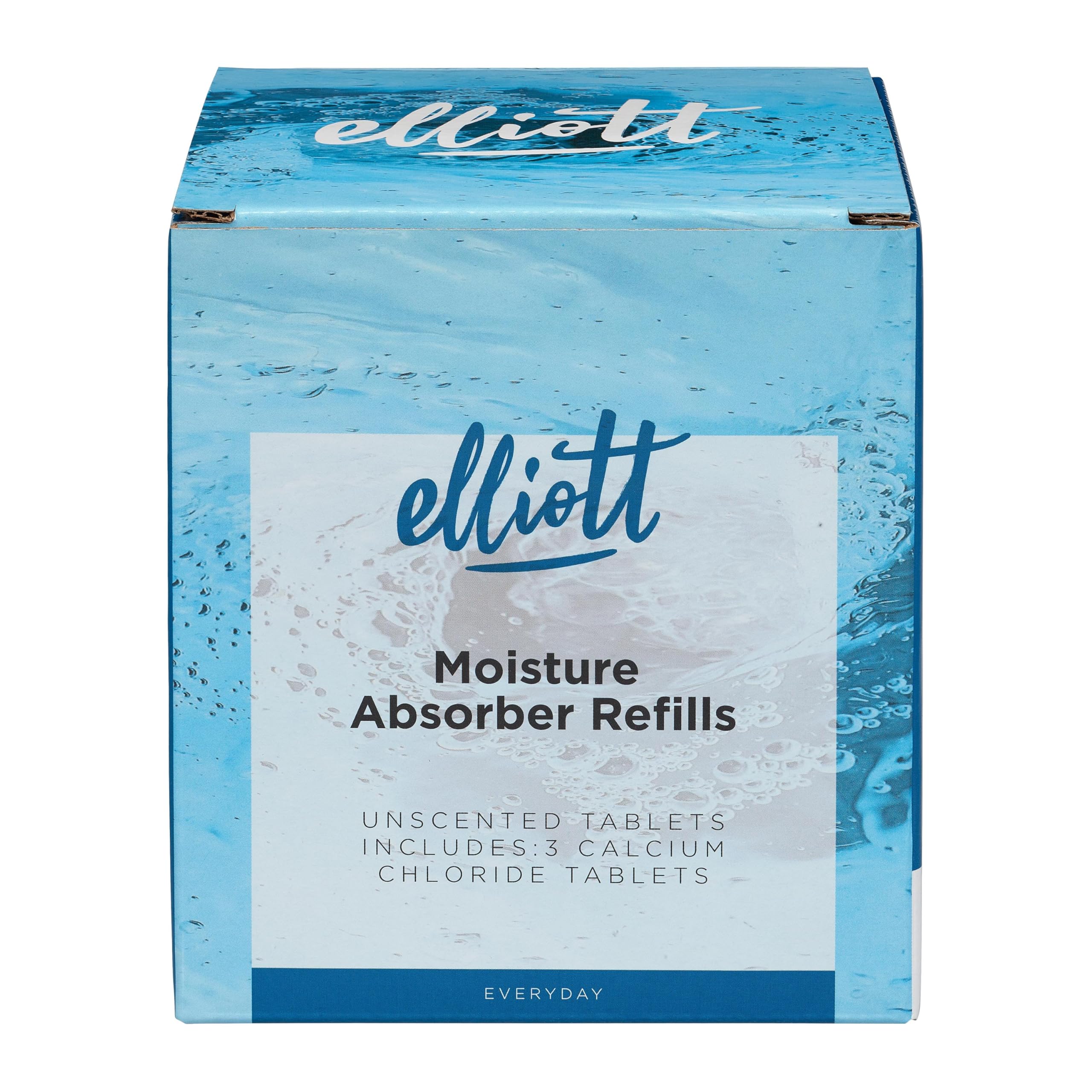 Elliott Moisture Absorber Refill Tablets Pack of 3 - Unscented for Continuous Freshness- Reduces Excess Moisture In: Cars, Caravans, Motorhomes,Garages,Sheds,Basements, etc