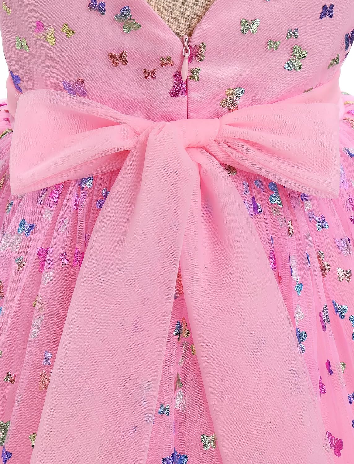 IDOPIP Toddler Baby Girls Sequin Butterfly Tutu Dress Princess Birthday Party Pageant Flower Girl Wedding V-Backless Dresses