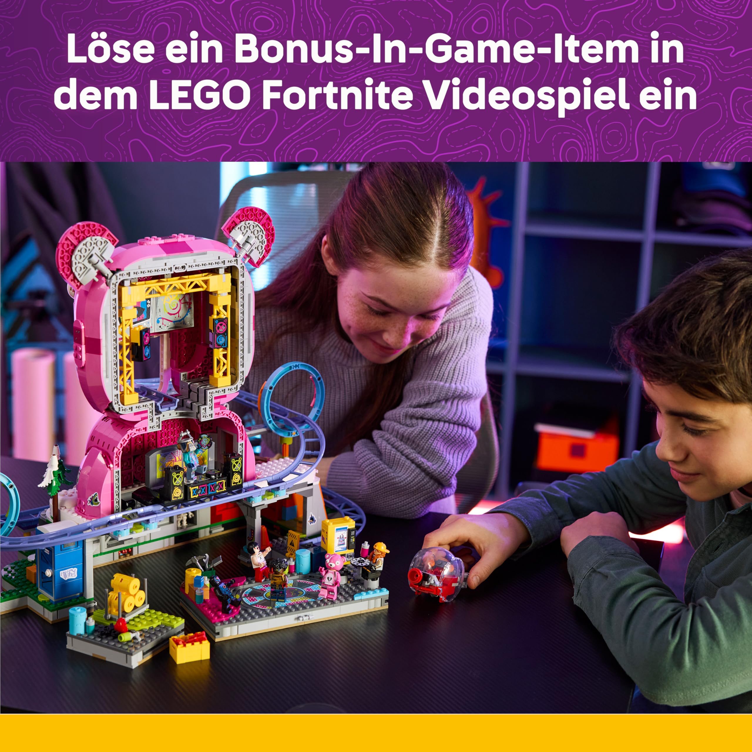 LEGO Fortnite Rave Cave - Interaktives Spielzeug mit Freizeitpark-Modell und 6 Minifiguren - Zimmerdeko für Kinder - Gaming-Geschenk für Jungen, Mädchen und Teenager ab 12 Jahren - 77082