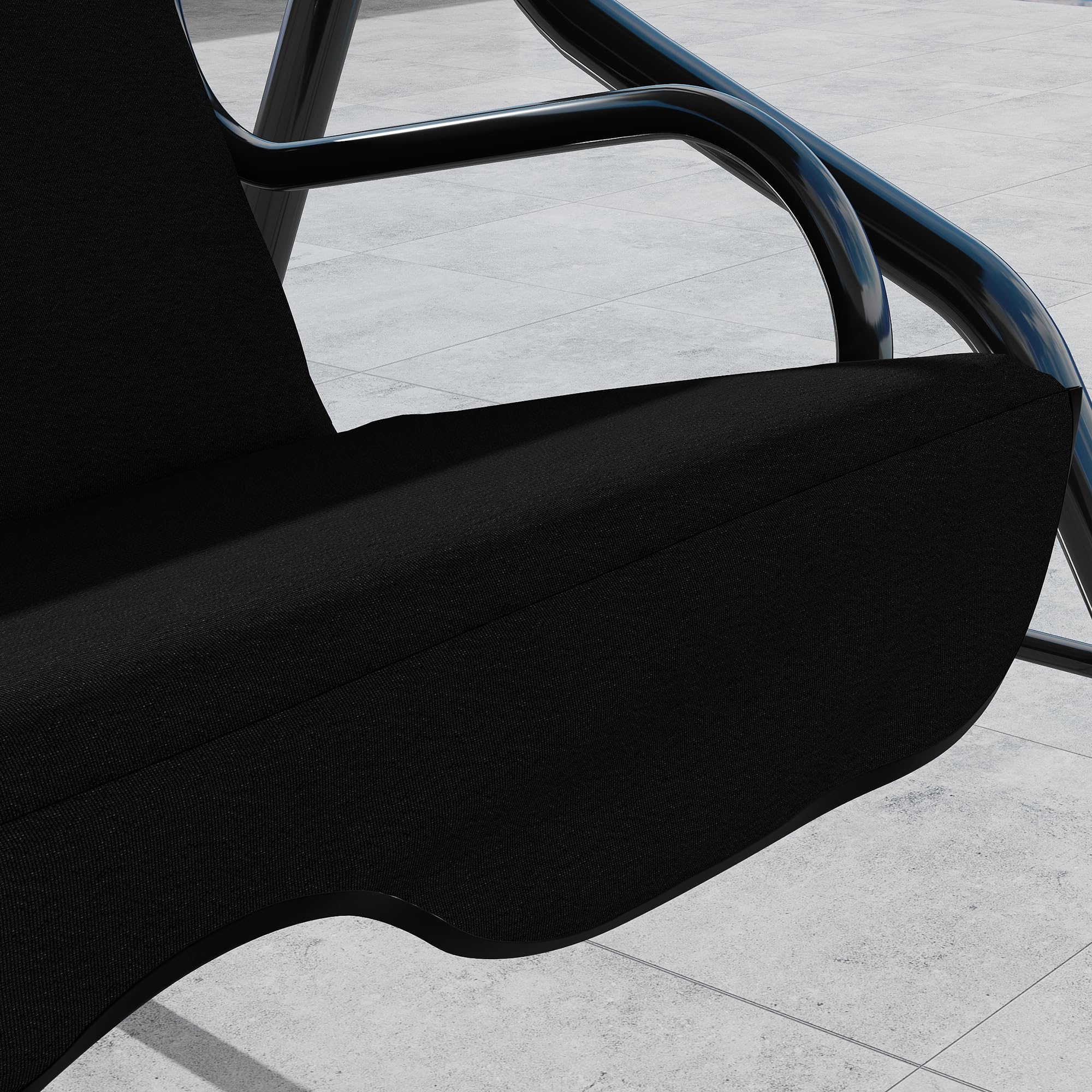Outsunny Columpio de Jardín de 2-3 Plazas Impermeable 170x110x153 cm Negro | Balancín de Exterior, Toldo Ajustable en Ángulo, Marco de Acero, para Patio, Balcón