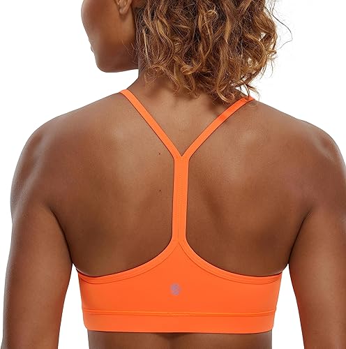 CRZ YOGA Butterluxe - Brasier deportivo con espalda en Y para mujer, con espalda cruzada, de bajo impacto, tirantes delgados, para entrenamiento,