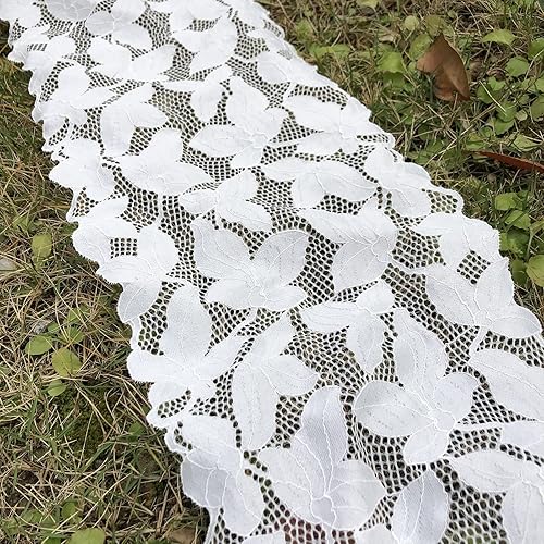 Miniatura 4 de Cinta de encaje elástico de 8 pulgadas de ancho para camino de mesa, ropa y manualidades de bricolaje, 5 patrones surtidos, 1 yarda cada uno (5