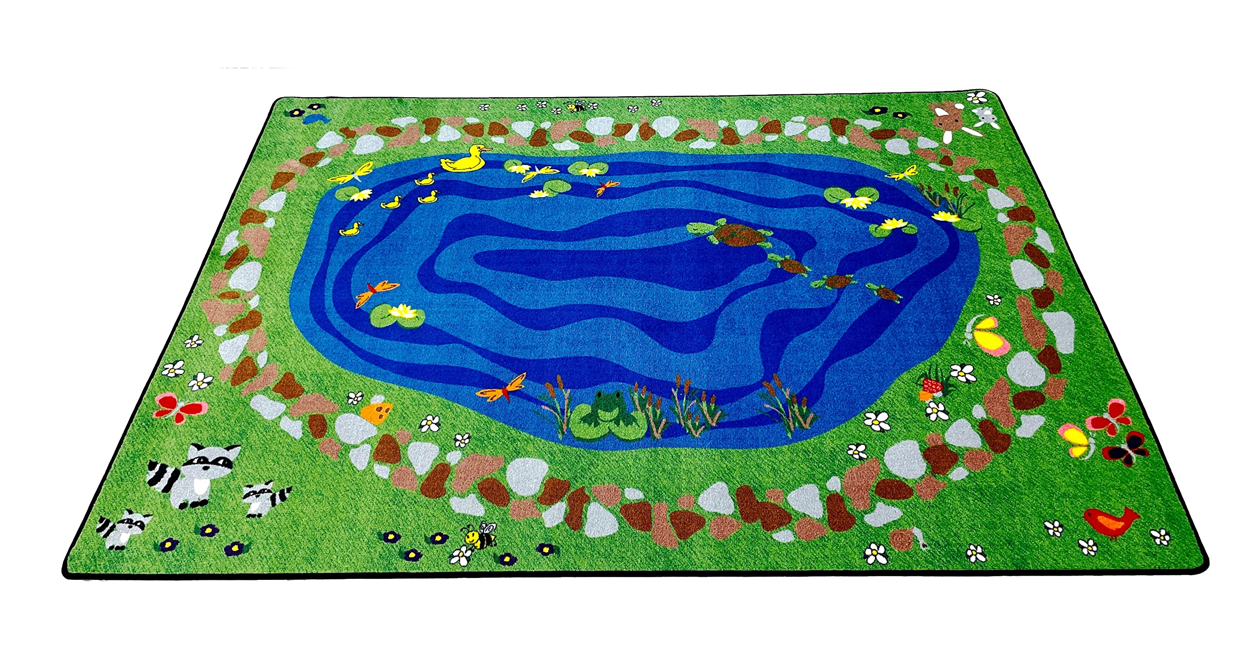 KIDCARPET.COM Nature All Around Rectangle Classroom Rug | Bordered Area Rug for Preschool Daycare Learning, 6' x 8'6"